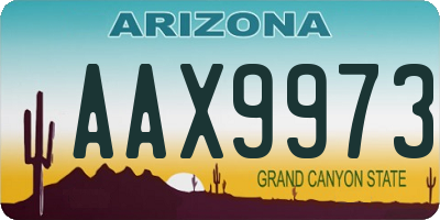 AZ license plate AAX9973