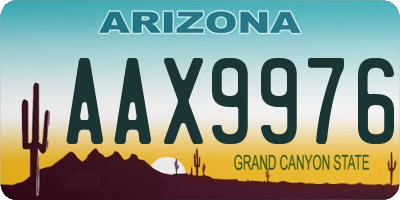 AZ license plate AAX9976