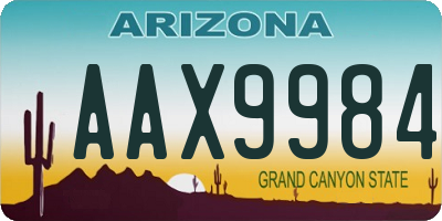AZ license plate AAX9984