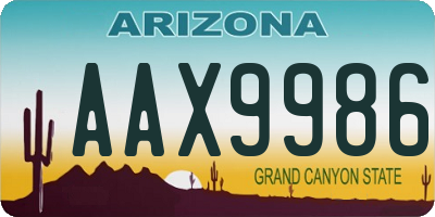 AZ license plate AAX9986