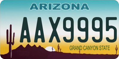 AZ license plate AAX9995
