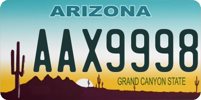AZ license plate AAX9998