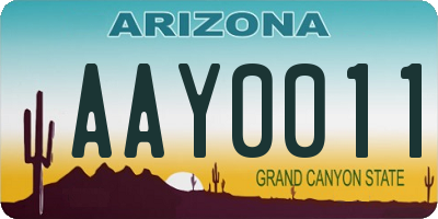 AZ license plate AAY0011