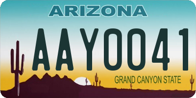 AZ license plate AAY0041