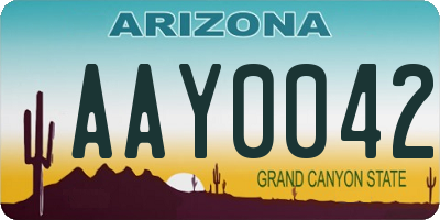 AZ license plate AAY0042
