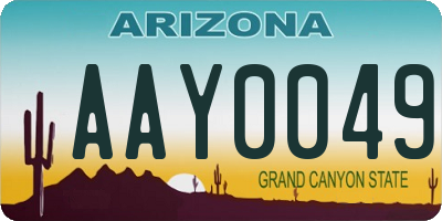 AZ license plate AAY0049