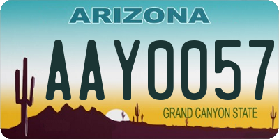 AZ license plate AAY0057