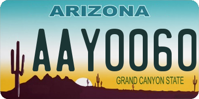 AZ license plate AAY0060