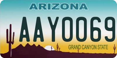 AZ license plate AAY0069