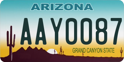 AZ license plate AAY0087
