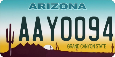 AZ license plate AAY0094