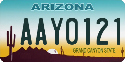 AZ license plate AAY0121