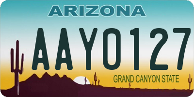 AZ license plate AAY0127