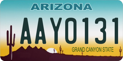 AZ license plate AAY0131