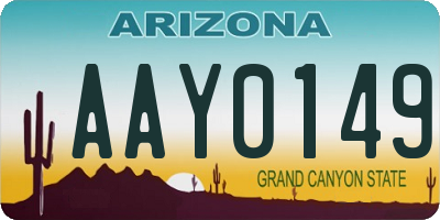 AZ license plate AAY0149