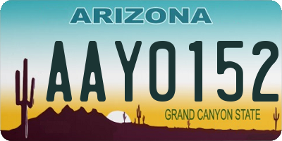 AZ license plate AAY0152
