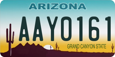 AZ license plate AAY0161