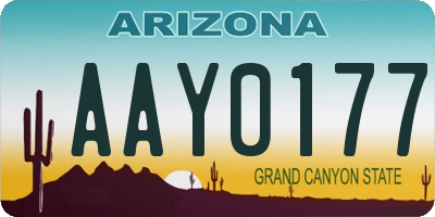 AZ license plate AAY0177