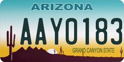 AZ license plate AAY0183