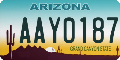 AZ license plate AAY0187