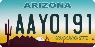 AZ license plate AAY0191