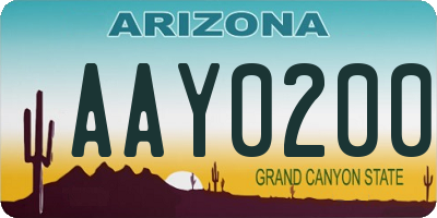 AZ license plate AAY0200