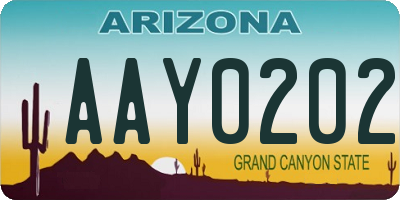 AZ license plate AAY0202