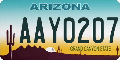 AZ license plate AAY0207