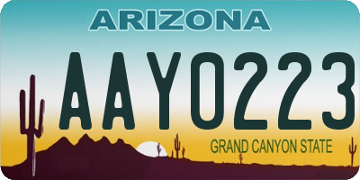 AZ license plate AAY0223