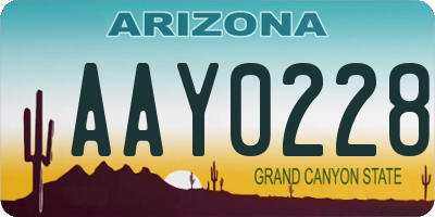 AZ license plate AAY0228