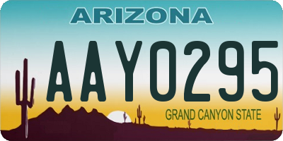 AZ license plate AAY0295