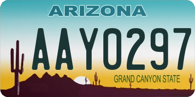 AZ license plate AAY0297
