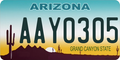 AZ license plate AAY0305
