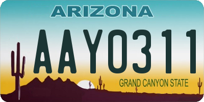 AZ license plate AAY0311