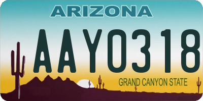 AZ license plate AAY0318
