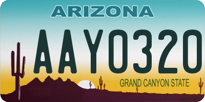 AZ license plate AAY0320