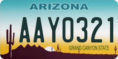 AZ license plate AAY0321