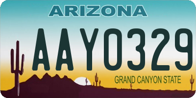 AZ license plate AAY0329