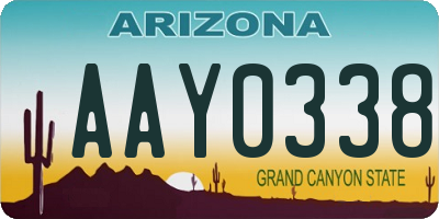 AZ license plate AAY0338