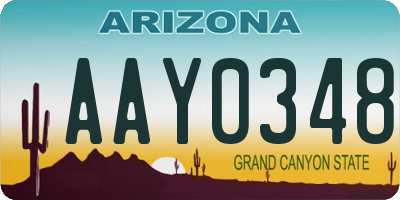 AZ license plate AAY0348