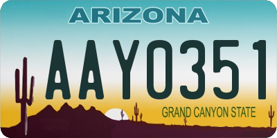 AZ license plate AAY0351