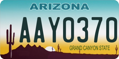 AZ license plate AAY0370