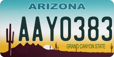 AZ license plate AAY0383