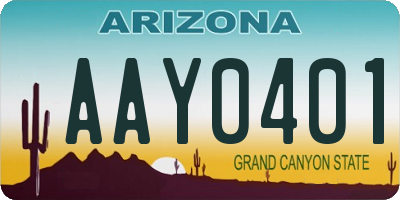AZ license plate AAY0401