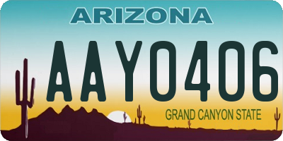 AZ license plate AAY0406