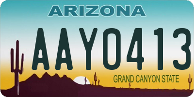 AZ license plate AAY0413