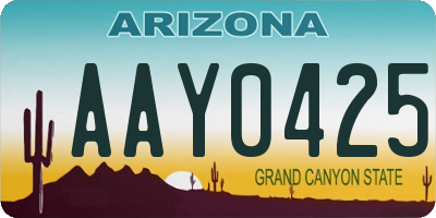 AZ license plate AAY0425