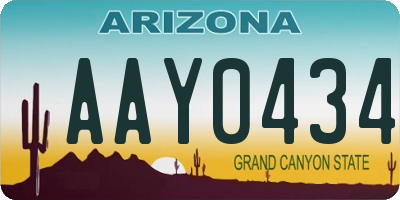 AZ license plate AAY0434