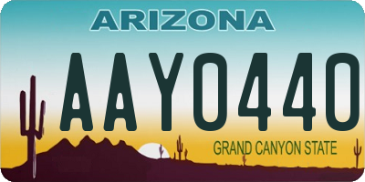 AZ license plate AAY0440