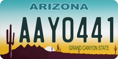 AZ license plate AAY0441